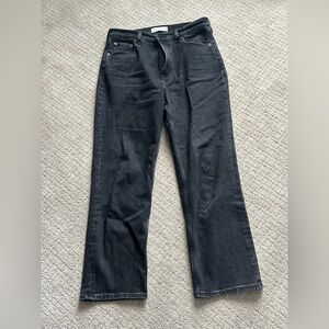 Abercrombie & Fitch Black Ankle Ultra High Rise Straight Leg Jeans